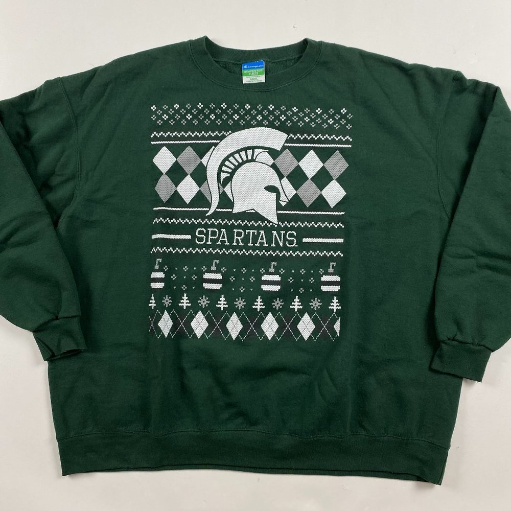 Michigan State Spartans Champion Eco Fleece Christmas Sweatshirt Men's 3XL